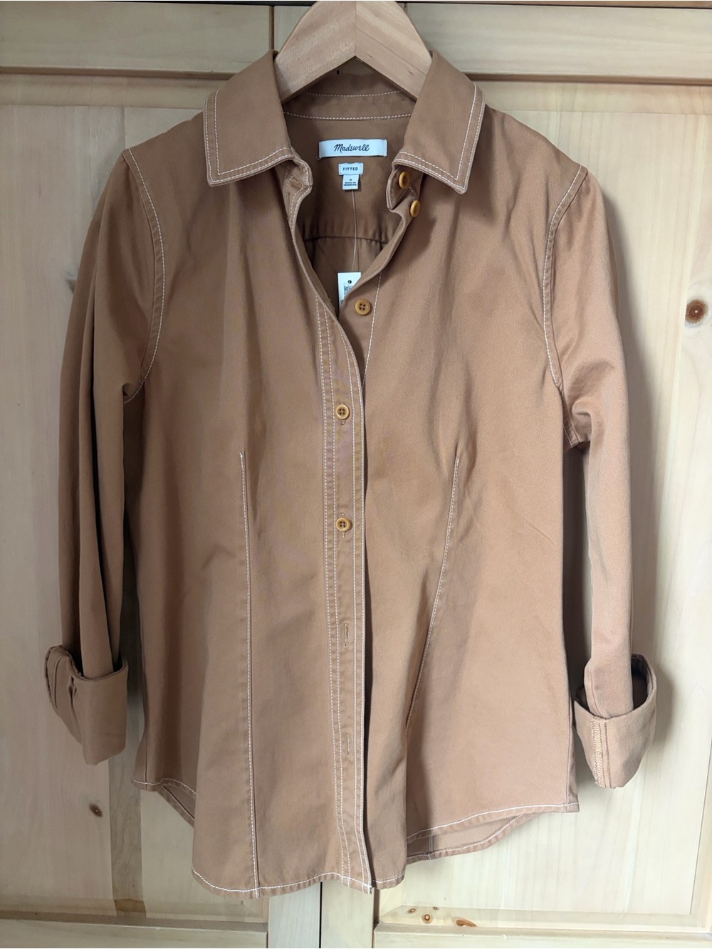 Madewell Caramel Fitted Button-Down Shirt